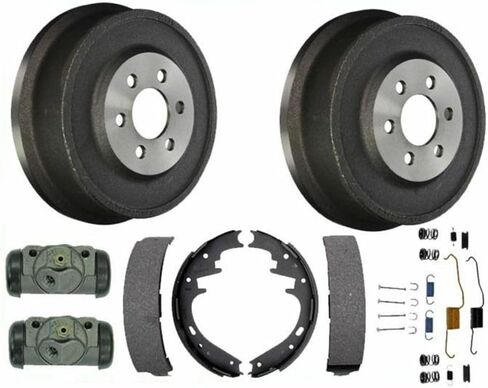 Rear Brake Drums Shoes & Wheel Cylinders 6pc Kit for Dodge for Dakota 2000-2002 for Durango 1999-2002 Non-Asbestos Organic-Pad Material 145646 in Kuwait