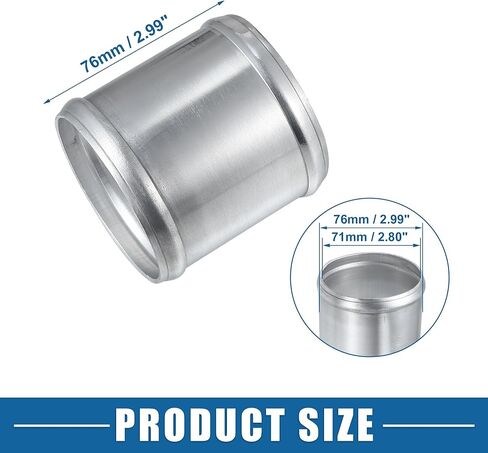 محول السيارة أنبوب نجار أنبوب عالمي 76 مم 2.99 "OD 76MM 2.99" محول أنابيب الطول من سبيكة الألومنيوم سبيكة الفضة in Saudi Arabia