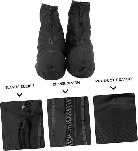 TOYANDONA Waterproof Shoe Cover Black Shoe Covers Rainproof Shoe Mud Covers Rain Shoes Cover Men Riding Overshoes in Saudi Arabia
