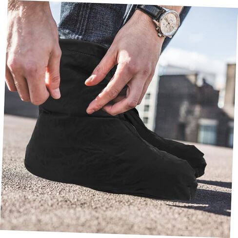 TOYANDONA Waterproof Shoe Cover Black Shoe Covers Rainproof Shoe Mud Covers Rain Shoes Cover Men Riding Overshoes in Saudi Arabia