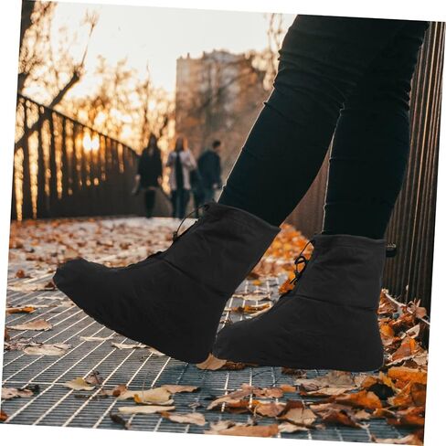 TOYANDONA Waterproof Shoe Cover Black Shoe Covers Rainproof Shoe Mud Covers Rain Shoes Cover Men Riding Overshoes in Saudi Arabia