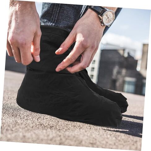 TOYANDONA Waterproof Shoe Cover Black Shoe Covers Rainproof Shoe Mud Covers Rain Shoes Cover Men Riding Overshoes in Saudi Arabia
