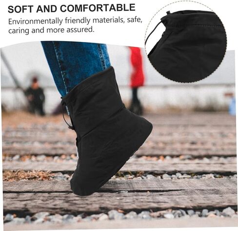 TOYANDONA Waterproof Shoe Cover Black Shoe Covers Rainproof Shoe Mud Covers Rain Shoes Cover Men Riding Overshoes in Saudi Arabia
