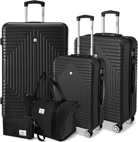 Hoteel 3 Piece Carry on Luggage Sets with Spinner Wheels, ABS Hard Shell Suitcase with TSA Locks, 20 Inch Lightweight Luggages for Travel, Beige(BP/TB/20) in Saudi Arabia