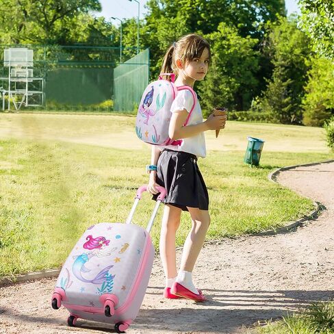 Vlive Kid Luggage مجموعة للأولاد ، أمتعة Boy Hardside Spinner ، طفل صغير يحمل أمتعة مع عجلات (Girafee) in Saudi Arabia