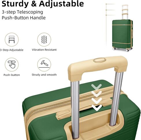 Luggage Sets 6 Piece with two Cosmetic Case, Expandable(Only 28 & 24") Hardside Luggage with 360° Spinner Wheels, Durable Luggage Set Clearance For Women Men, Olive Green in Saudi Arabia