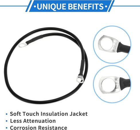 1 Pc Battery Inverter Cable 10 AWG Gauge 1.5FT 5/16" Lug Battery Cable Universal for Car Vehicle Boat RV Solar Tinned Copper Black in Saudi Arabia
