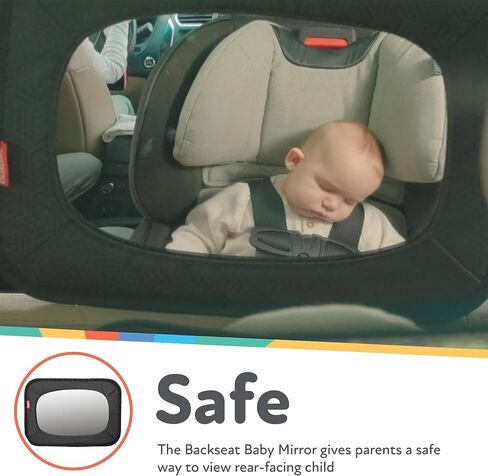 Nuby Shatterproof Rear Facing Backseat Baby Mirror, Grey in Saudi Arabia