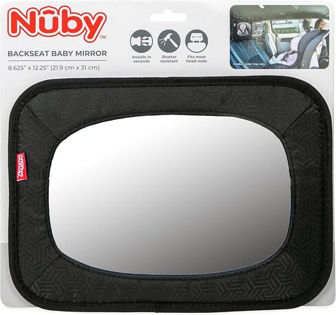 Nuby Shatterproof Rear Facing Backseat Baby Mirror, Grey in Saudi Arabia