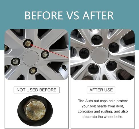 Pack of 20 Wheel Nut Cap, Automotive Tire Fixed Nut Sleeve, 19mm Tire Center Bolt Caps, Universal for Most Cars SUVs and Trucks (Black) in Saudi Arabia