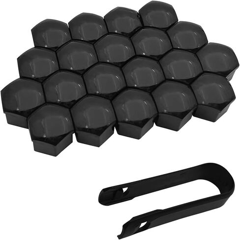 20 PCS Wheel Nut Cap, Hexagonal Nut Dust and Rust Protection Cover with Puller, Plastic Shell Tight Fit Anti-theft Installation Personalized Wheel Decoration, for Most Cars (Red #19 mm) in Kuwait