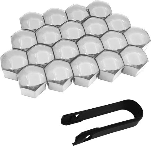 20 PCS Wheel Nut Cap, Hexagonal Nut Dust and Rust Protection Cover with Puller, Plastic Shell Tight Fit Anti-theft Installation Personalized Wheel Decoration, for Most Cars (Red #19 mm) in Saudi Arabia