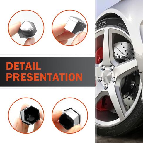 20 PCS Wheel Nut Cap, Hexagonal Nut Dust and Rust Protection Cover with Puller, Plastic Shell Tight Fit Anti-theft Installation Personalized Wheel Decoration, for Most Cars (Red #19 mm) in Saudi Arabia