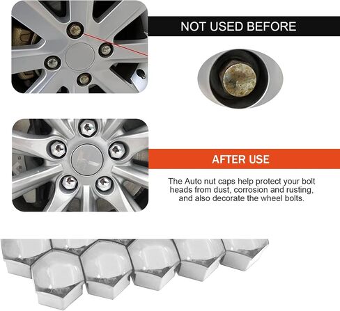 20 PCS Wheel Nut Cap, Hexagonal Nut Dust and Rust Protection Cover with Puller, Plastic Shell Tight Fit Anti-theft Installation Personalized Wheel Decoration, for Most Cars (Red #19 mm) in Saudi Arabia