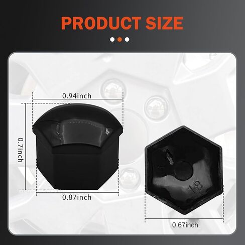 20 PCS Wheel Nut Cap, Hexagonal Nut Dust and Rust Protection Cover with Puller, Plastic Shell Tight Fit Anti-theft Installation Personalized Wheel Decoration, for Most Cars (Red #19 mm) in Kuwait