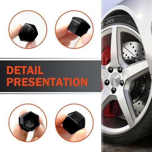 20 PCS Wheel Nut Cap, Hexagonal Nut Dust and Rust Protection Cover with Puller, Plastic Shell Tight Fit Anti-theft Installation Personalized Wheel Decoration, for Most Cars (Red #19 mm) in Kuwait