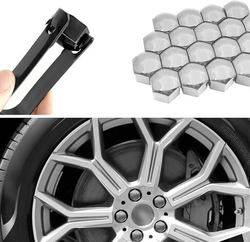 20 PCS Wheel Nut Cap, Hexagonal Nut Dust and Rust Protection Cover with Puller, Plastic Shell Tight Fit Anti-theft Installation Personalized Wheel Decoration, for Most Cars (Red #19 mm) in Kuwait