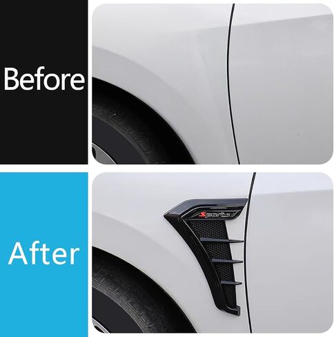 Car Accessories Fit For Hyundai Elantra 2021 2022 2023 2024 ide Door Air Flow Fender Vent Outlet Cover Trim Decor Sticker (Black) 2PCS ABS in Saudi Arabia