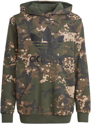 adidas kids boys camo hoodie sthatitic uterwear casual - beige - size l in Saudi Arabia