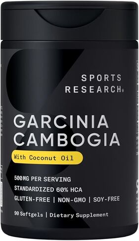 حزمة مكملات الأبحاث الرياضية - Garcinia Cambogia ، CLA - 1250mg مع حمض اللينوليك المترافق النشط والبربرين in Saudi Arabia