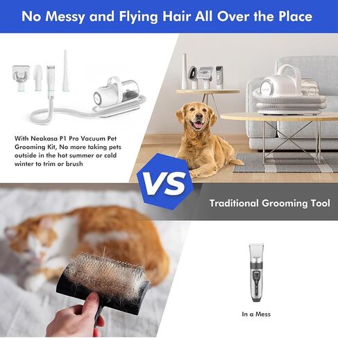 Neakasa P2 Pro Dog Grooming Kit, Pet Grooming Vacuum Suction 99% Hair, Professional Grooming Clippers with 5 Proven Grooming Tools, 2L Large-capacity Easy Empty Dustbin for Dogs Cats and Other Animals in Saudi Arabia