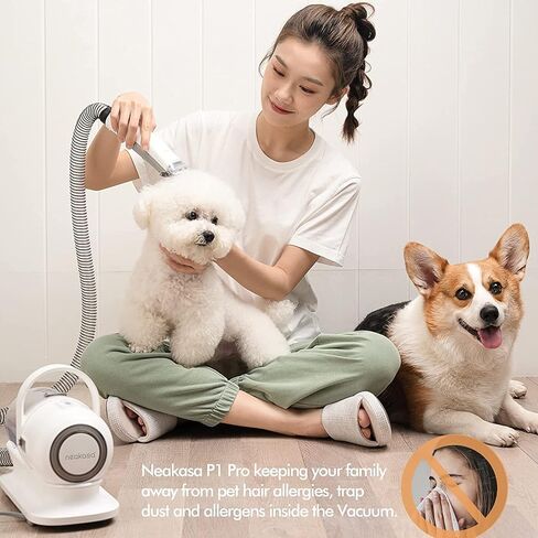 Neakasa P2 Pro Dog Grooming Kit, Pet Grooming Vacuum Suction 99% Hair, Professional Grooming Clippers with 5 Proven Grooming Tools, 2L Large-capacity Easy Empty Dustbin for Dogs Cats and Other Animals in Saudi Arabia