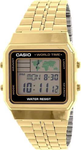 Casio A500WGA-1D Men's Vintage Collection Gold Tone Alarm Chronograph World Time Digital Watch in Saudi Arabia