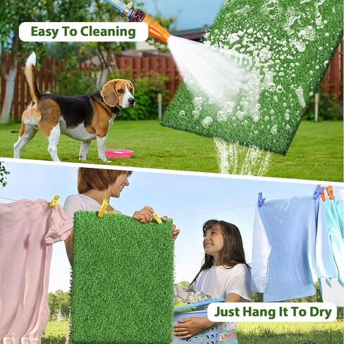 30 x 20 inches 2 Pack Fake Grass Pee for Dogs Artificial Grass Rug Pad for Puppy Potty Washable Grass Mat for Pet Training with Drainage Hole in Kuwait