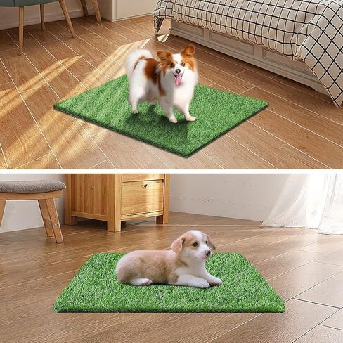 30 x 20 inches 2 Pack Fake Grass Pee for Dogs Artificial Grass Rug Pad for Puppy Potty Washable Grass Mat for Pet Training with Drainage Hole in Kuwait