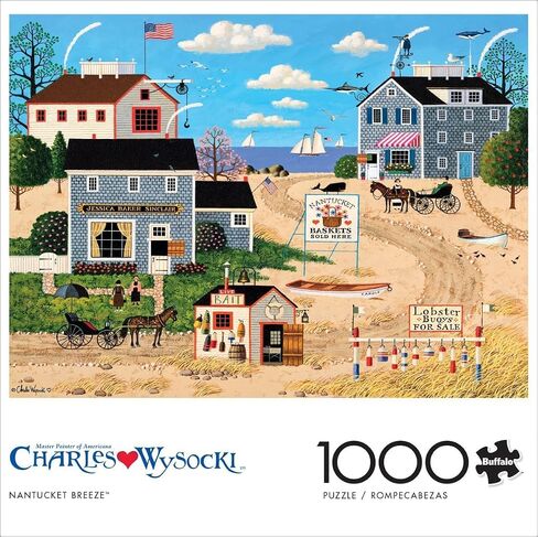 Buffalo Games - Charles Wysocki - Whistle Stop Christmas - 1000 Piece Jigsaw Puzzle for Adults Challenging Puzzle Perfect for Game Nights - Finished Puzzle Size is 26.75 x 19.75 in Saudi Arabia