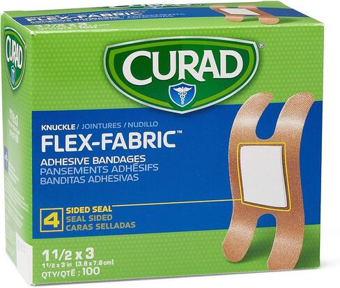 Curad Fabric Adhesive Knuckle Bandages, Finger Bandages for Knuckles (Pack of 100), Natural in Saudi Arabia