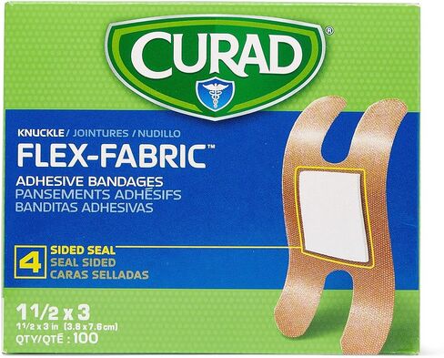 Curad Fabric Adhesive Knuckle Bandages, Finger Bandages for Knuckles (Pack of 100), Natural in Saudi Arabia