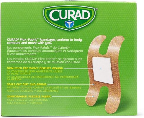 Curad Fabric Adhesive Knuckle Bandages, Finger Bandages for Knuckles (Pack of 100), Natural in Saudi Arabia