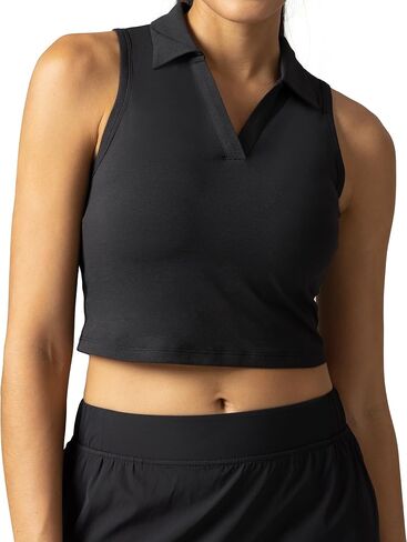 Colorfulkoala Women's Polo Tank Tops Slim-Fit Golf Crop Tops Sleeveless Tennis Casual T-Shirts in Saudi Arabia