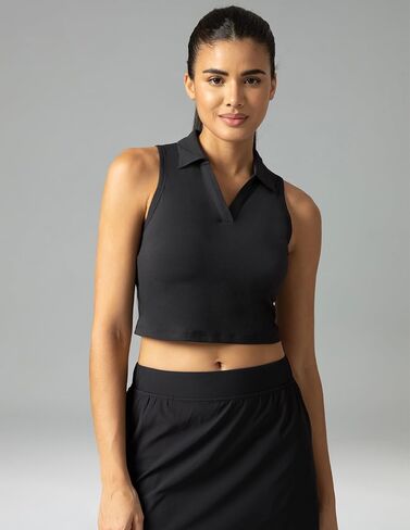 Colorfulkoala Women's Polo Tank Tops Slim-Fit Golf Crop Tops Sleeveless Tennis Casual T-Shirts in Saudi Arabia