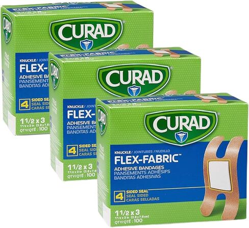 Curad Fabric Adhesive Knuckle Bandages, Finger Bandages for Knuckles (Pack of 100), Natural in Saudi Arabia