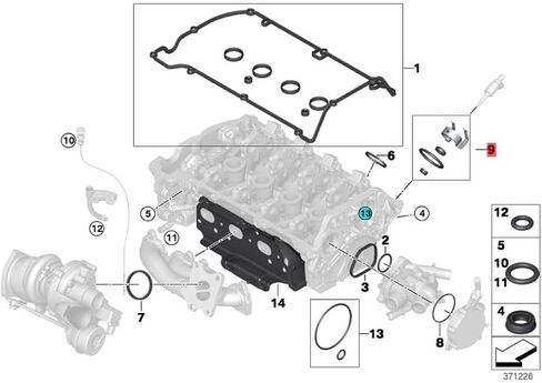 حاقن الوقود إصلاح مجموعة طعن الختم 13647600869 13537573801 لـ BMW N13 N14 N18 لـ MINI R56 R56 R57 R60 F20 F30 in Saudi Arabia