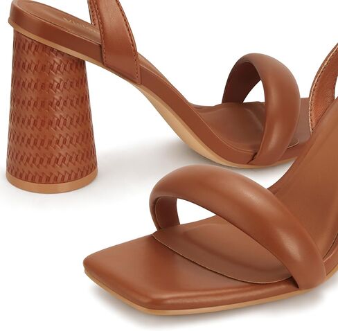 Women's Block High Heels Square Open Toe Strappy Sandals Party Wedding Ankle Strap Shoes in Saudi Arabia
