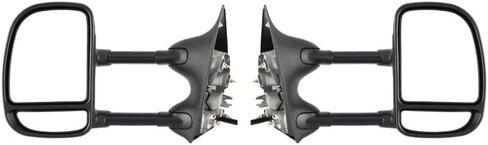 Set of 2 Driver & Passenger Side Left Right Pair (Textured Black) for Ford for F550 SuperDuty 2006-2007 Without Auto-Dimming Manual Folding Power Glass-Glass Operation Mirror-Part Name in Saudi Arabia