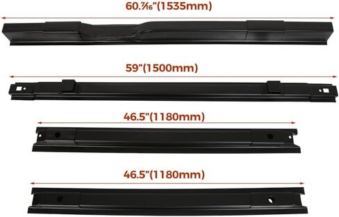 سرير الشاحنة المتقاطع دعم الطابق لفورد لـ F250 Superduty 1999-2018 لـ F350 Superduty 1999-2018 لـ F450 Superduty 2008-2016 Super Duty (Steel ، Black) in Saudi Arabia