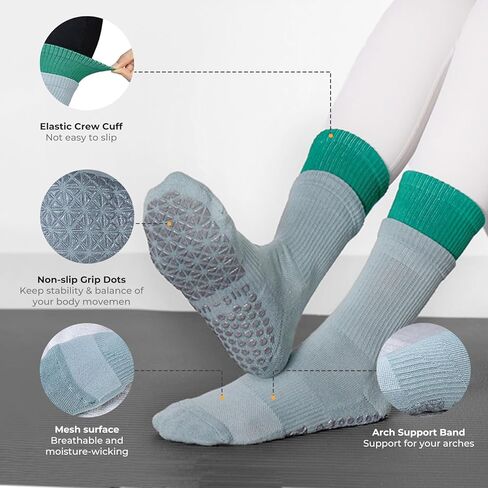 الجوارب بيلاتيس مع قبضة للنساء ، جوارب قبضة اليوغا غير اللزجة اللزجة ليلاتيس واليوغا والباري واللياقة المنزلية in Kuwait