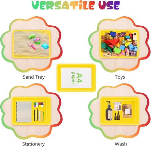 ShineMe Turn in Trays Classroom, 6 Pack White Paper Trays for Classroom with Colorful Labels, Thick Plastic Storage Bins for School, Office Organization, Letter Size Flat Storage Tray in Saudi Arabia