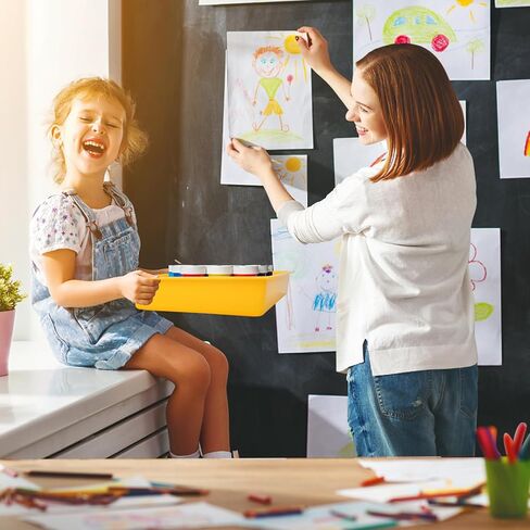 ShineMe Turn in Trays Classroom, 6 Pack White Paper Trays for Classroom with Colorful Labels, Thick Plastic Storage Bins for School, Office Organization, Letter Size Flat Storage Tray in Saudi Arabia