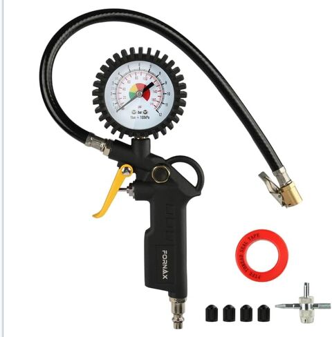 منفاخ إطارات رقمي من فورناكس مع مقياس ضغط وخرطوم مطاطي متين، نطاق 175 رطل لكل بوصة مربعة in Kuwait