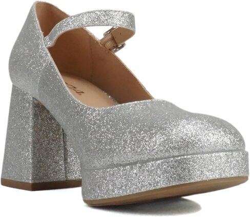 Soda “NOSTA" ~ Women Square Toe Mary Jane Platform High Chunky Flare Heel Pump Shoe with Adjustable Ankle Strap in Saudi Arabia