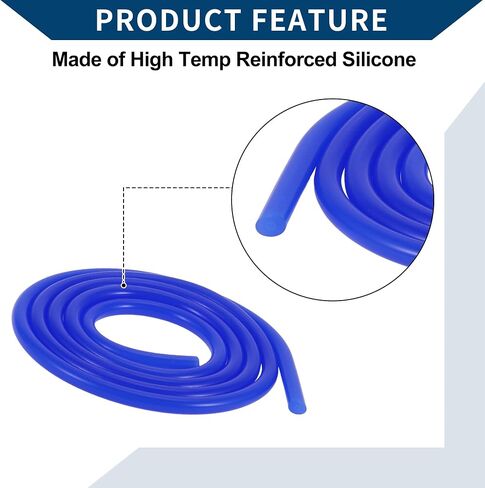 Silicone Vacuum Tubing Hose Automotive Vacuum Line High Temperature 5.5Ft 1/8" 3mm ID 2.5mm Thickness 1 Pcs Blue 130PSI Max Pressure in Saudi Arabia