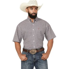 Cinch Mens Arena Flex Red Print الأكمام القصير القميص أسفل القميص in Saudi Arabia
