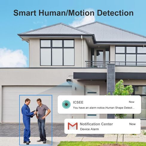 5MP Turret Poe Camera,HD Outdoor IP Camera PoE with Mic/Audio,5-Megapixel Security Surveillance Cameras,65ft NightVision,100° FOV,Smart Human Detection,Micro SD Card Storage (not Included) in Saudi Arabia