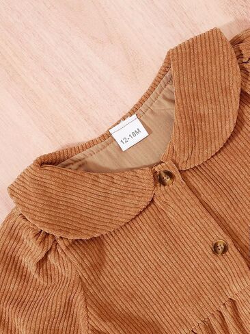 Mioglrie Baby Girl Dress Toddler Girl Dress Fall Winter Long Sleeve Corduroy Princess Dresses Cute Satchel Playwear Outfits in Kuwait