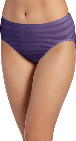 Jockey Women's Women's Intelair Matte & Shine Seamfree Hi Cut ، Pudding Pudding ، 9 in Saudi Arabia